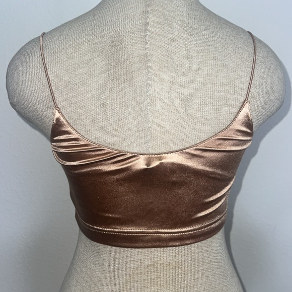 Out From Under Metallic Nude Crop Tank Top - Picture 2 of 3